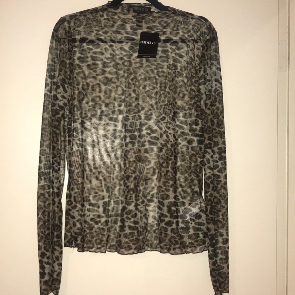 Sheer leopard print top